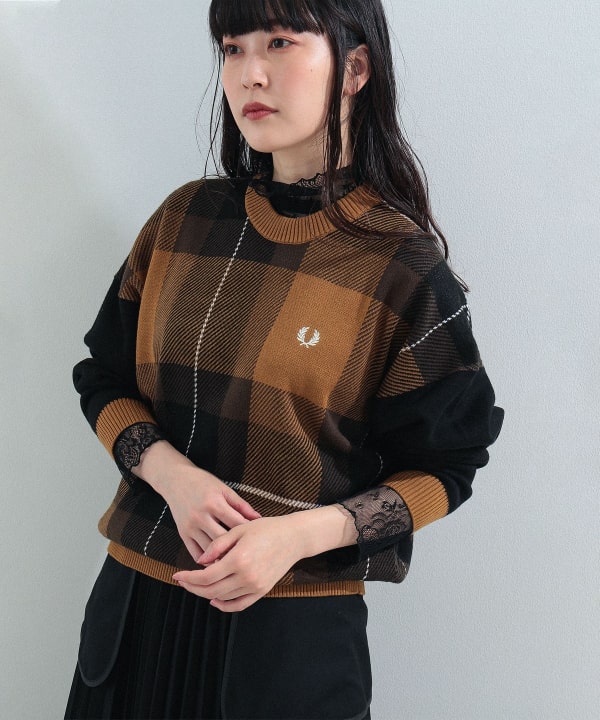 FRED PERRY × Ray BEAMS / 別注 タータンチェック ニット