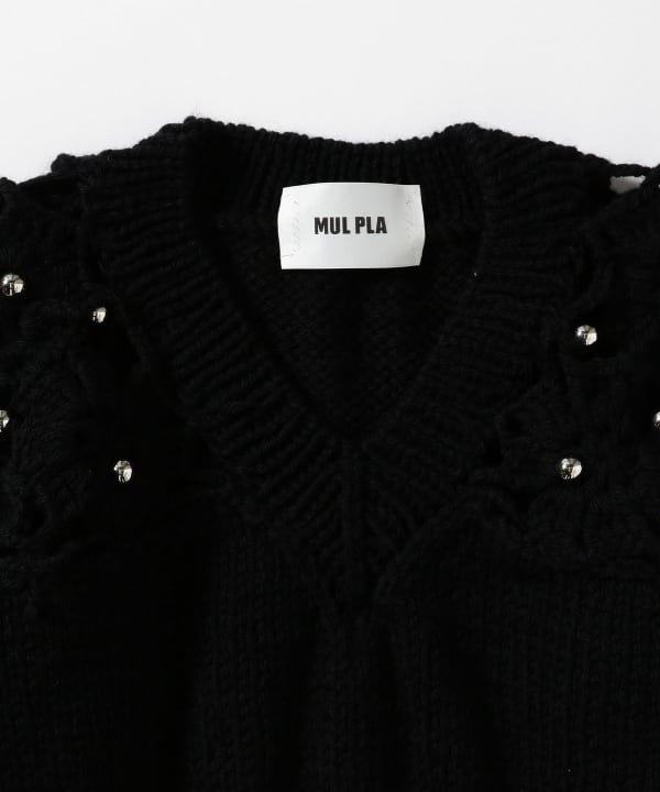 MUL PLA / Cropped V-neck Pullover Knit