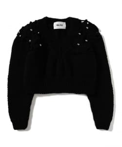 MUL PLA / Cropped V-neck Pullover Knit
