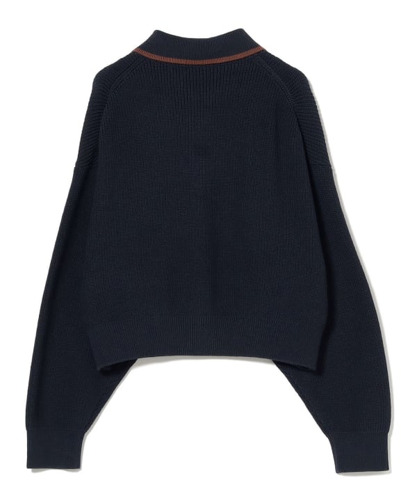 FRED PERRY【BEAMS別注】オーバーサイズ 黒 刺繍ロゴ カーディガン