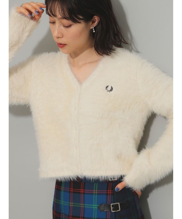 Ray BEAMS（レイ ビームス）【モアバリエーション】【別注】FRED PERRY / Fluffy V-neck Knit Cardigan（トップス  カーディガン）通販｜BEAMS