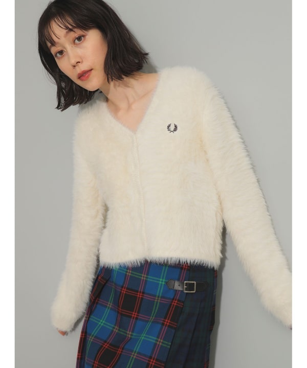 Ray BEAMS（レイ ビームス）【別注】FRED PERRY / Fluffy V-neck Knit Cardigan（トップス カーディガン ）通販｜BEAMS