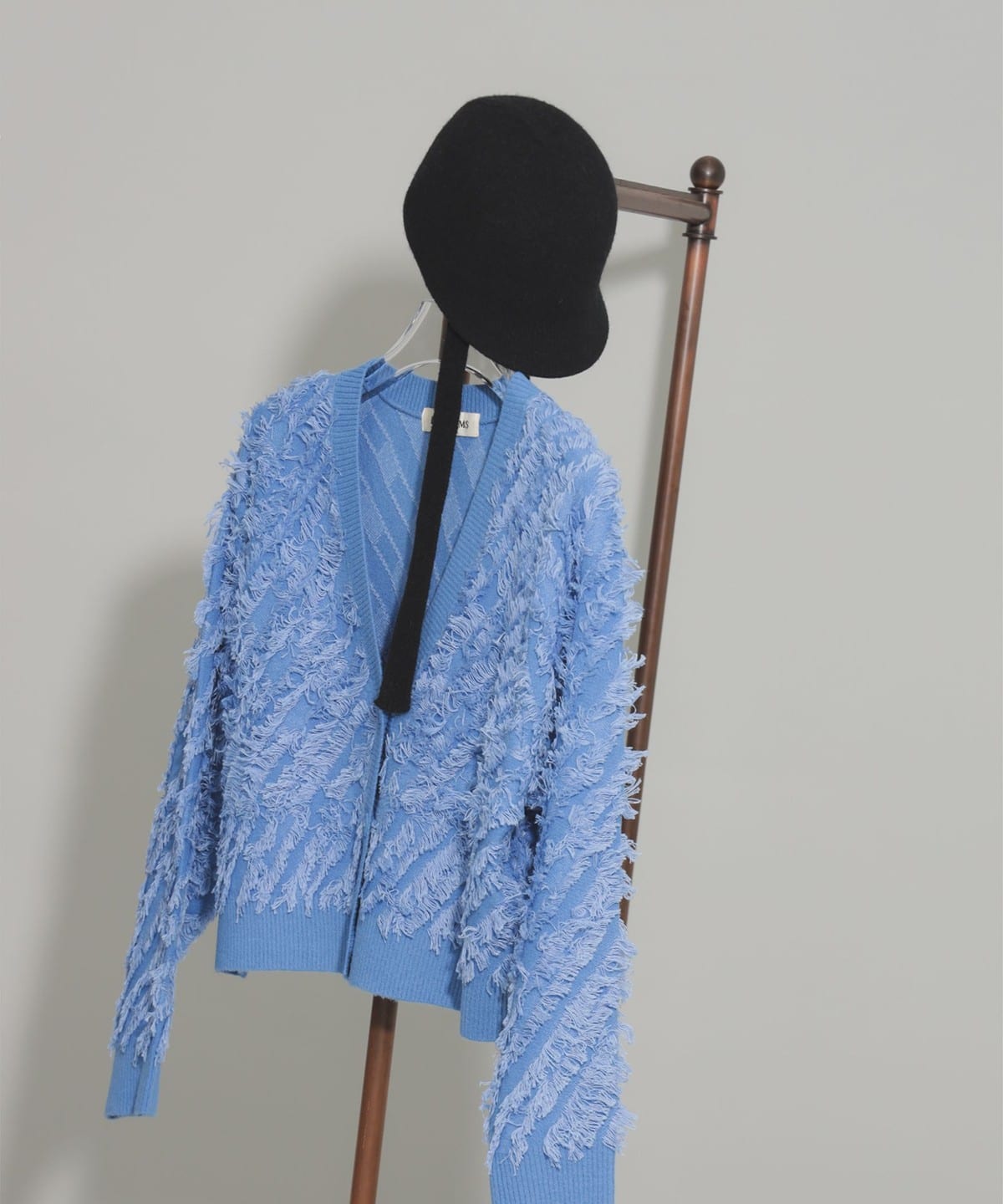 カットジャカード フリンジ Vネック カーディガン トップス WOMEN BLUE ONE SIZE カットジャカード フリンジ Vネック カーディガン トップス WOMEN BLUE ONE SIZE