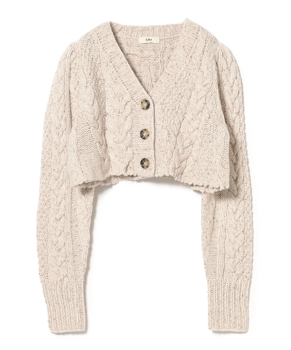 Uhr ウーア / Cable Short Cardigan トップス WOMEN OFF WHITE ONE SIZE Uhr ウーア / Cable Short Cardigan トップス WOMEN OFF WHITE ONE SIZE