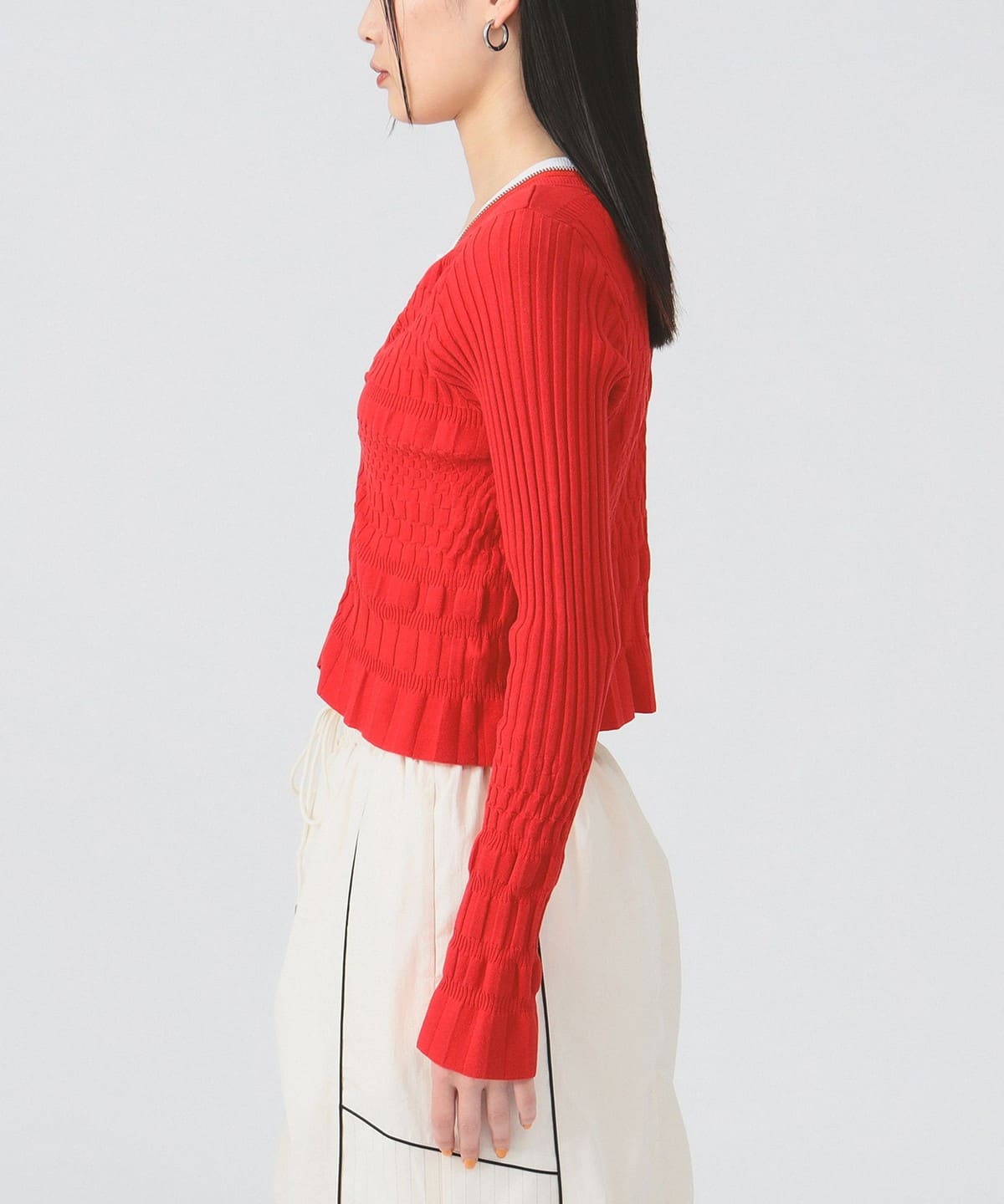Ray BEAMS (Ray BEAMS)【4/3新品降價】短拉鍊V領衫(上衣、開襟衫