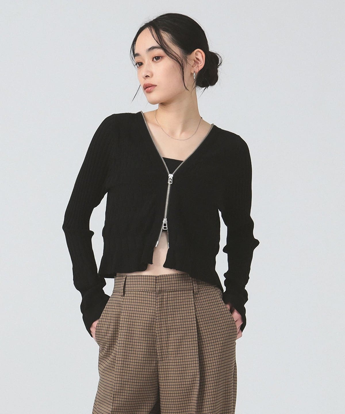 VENCE EXCHANGE｜裏毛xチュールダブルZIPカーディガン | Rakuten