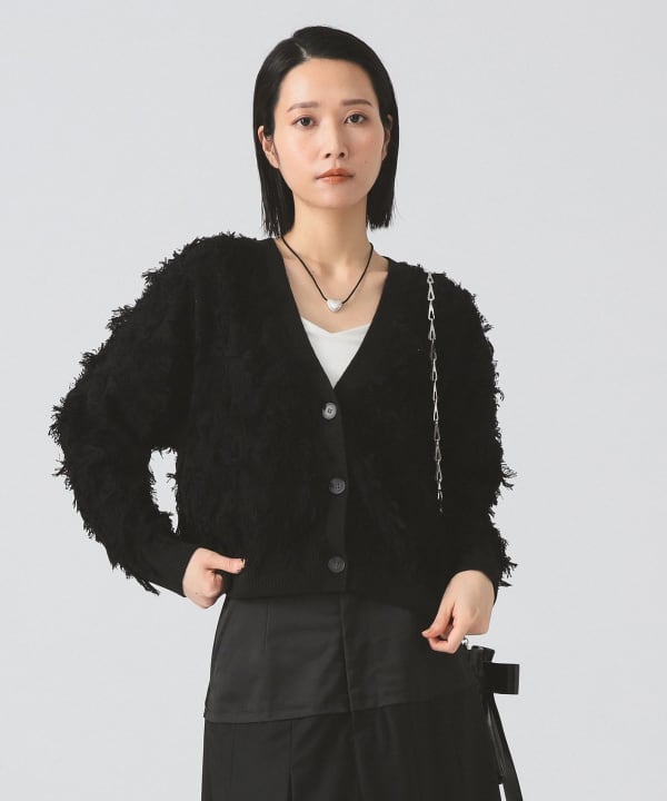 2023SS Ray BEAMS メッシュ編み ベスト カーディガン BEAMS WOMEN｜メッシュフロントホック カーディガン | Rakuten