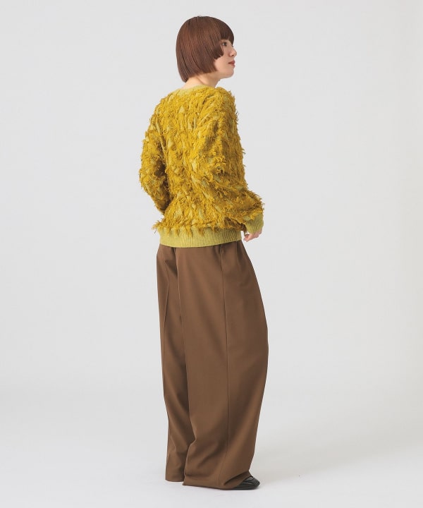 Ray BEAMS（レイ ビームス）カット ジャカード フリンジ クルー