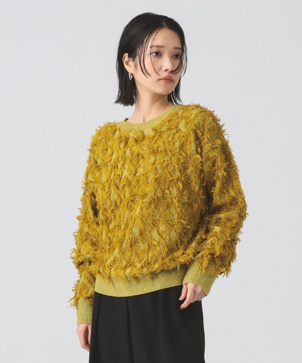 ①新品タグ付 BEAMS UNUSED/アンユーズド フリンジクルーネックニット ①新品タグ付 BEAMS UNUSED/アンユーズド フリンジクルーネック