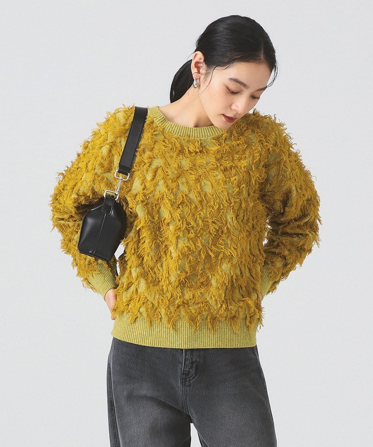 カット ジャカード フリンジ クルーネック ニット トップス WOMEN YELLOW ONE SIZE カット ジャカード フリンジ クルーネック ニット トップス WOMEN YELLOW ONE SIZE
