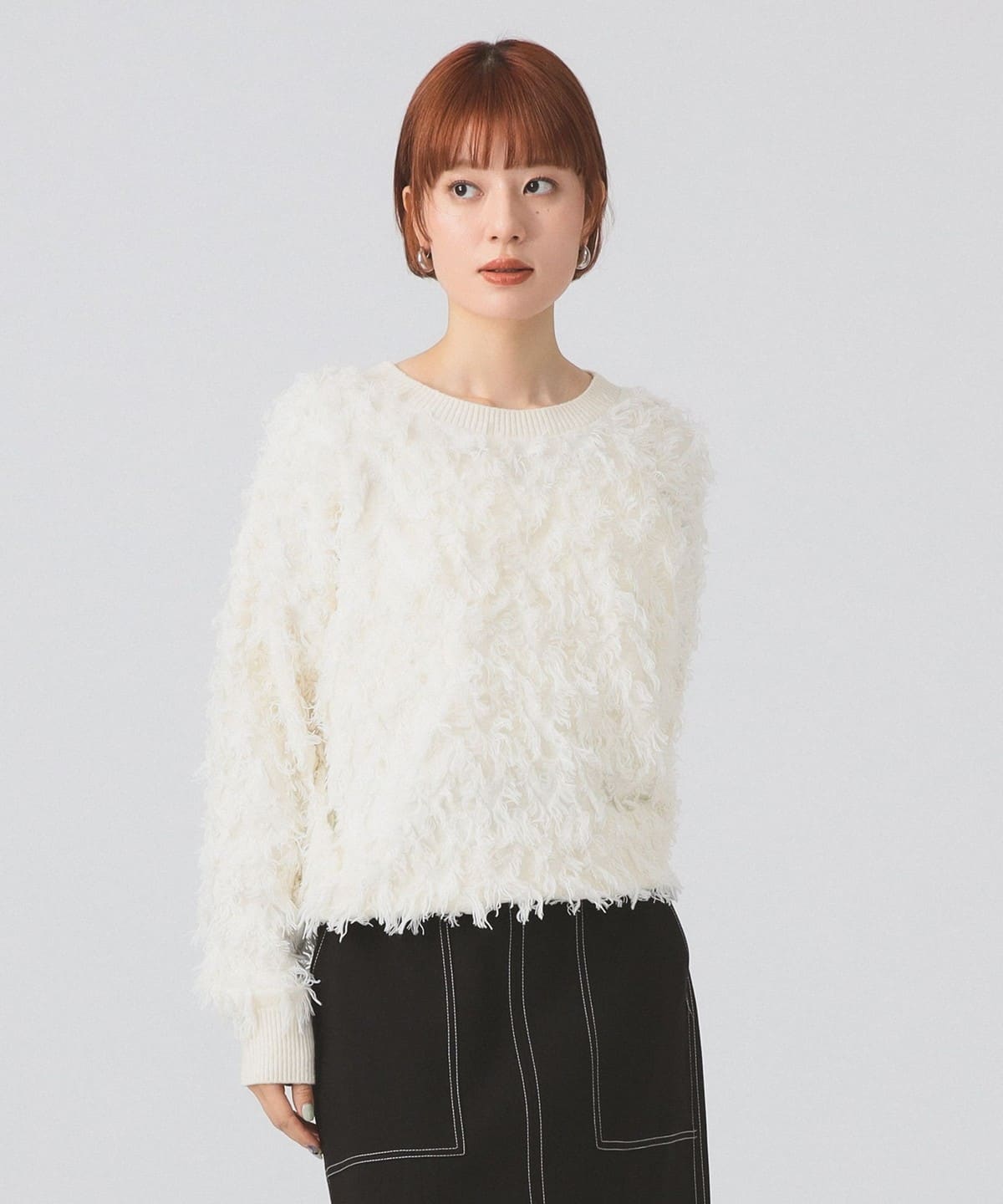 美品 Ray BEAMS 大人気アイテム フリンジニット　フリーサイズ 美品 Ray BEAMS 大人気アイテム フリンジニット フリーサイズ