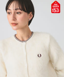 【+15%ポイントUP】【別注】FRED PERRY / Fluffy Crewneck Knit Cardigan