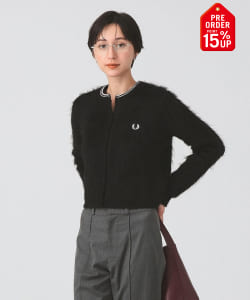 【+15%ポイントUP】【別注】FRED PERRY / Fluffy Crewneck Knit Cardigan