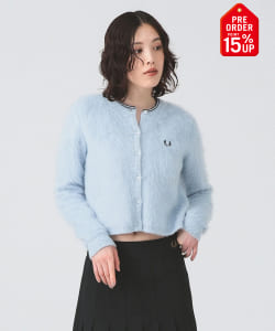 【+15%ポイントUP】【別注】FRED PERRY / Fluffy Crewneck Knit Cardigan