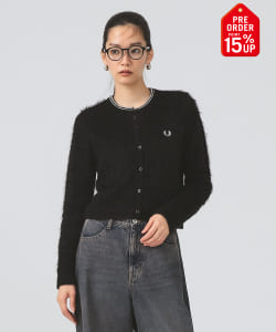 【+15%ポイントUP】【別注】FRED PERRY / Fluffy Crewneck Knit Cardigan