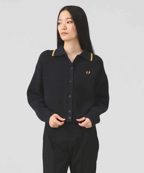 FRED PERRY ×Raybeamsネイビー カーディガン UK 10 新品 フレッドペリー レイビームス 別注 カラー カーディガン ネイビー