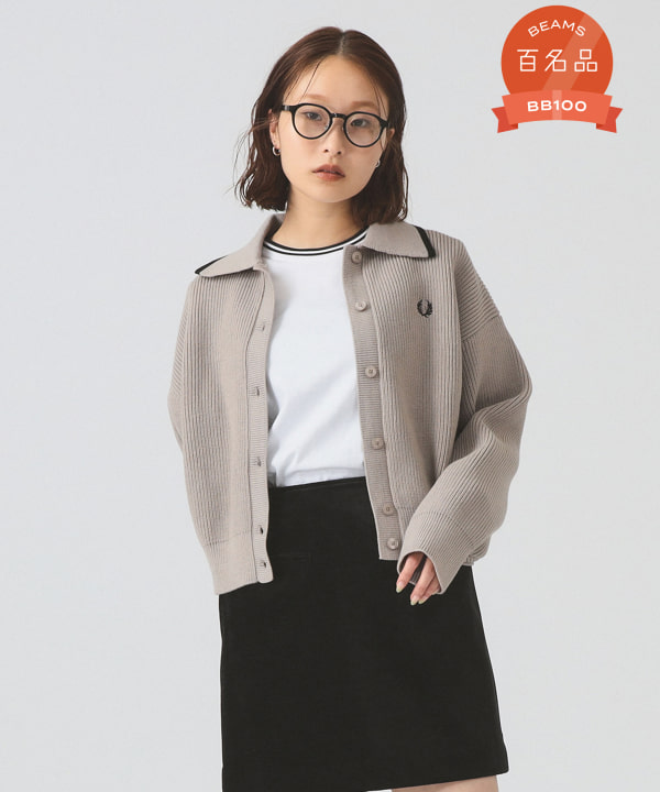 FRED PERRY × Ray BEAMS 別注カラー カーディガン FRED PERRY - FRED PERRY × Ray BEAMS / 別注 カラー