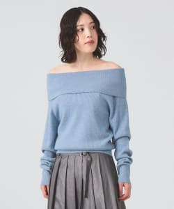 リブ オフショルダー プルオーバー