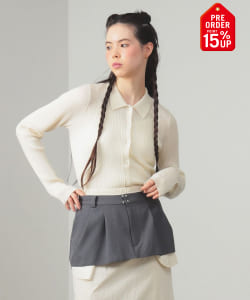 【+15%ポイントUP】リブ ポロ カーディガン