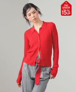 【+15%ポイントUP】リブ ポロ カーディガン