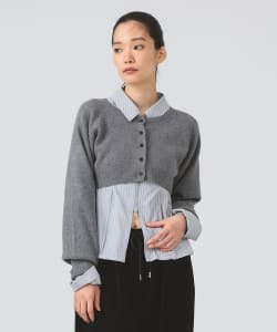 【+15%ポイントUP】クロップド クルーネック カーディガン