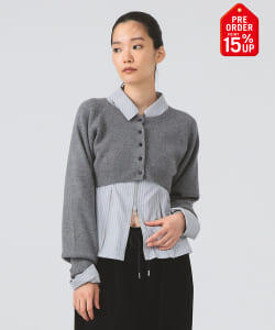 【+15%ポイントUP】クロップド クルーネック カーディガン