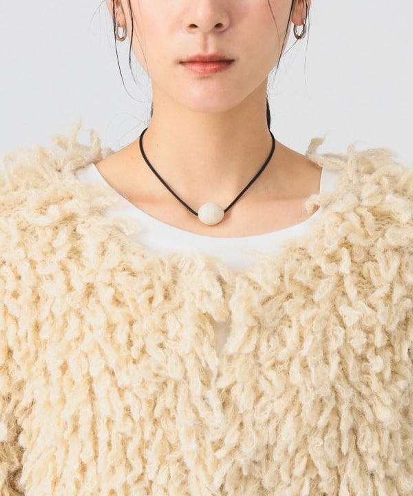 レイビームス　ループ編みニットジャケット Ray BEAMS（レイ ビームス）ミックス ループ編み ニット