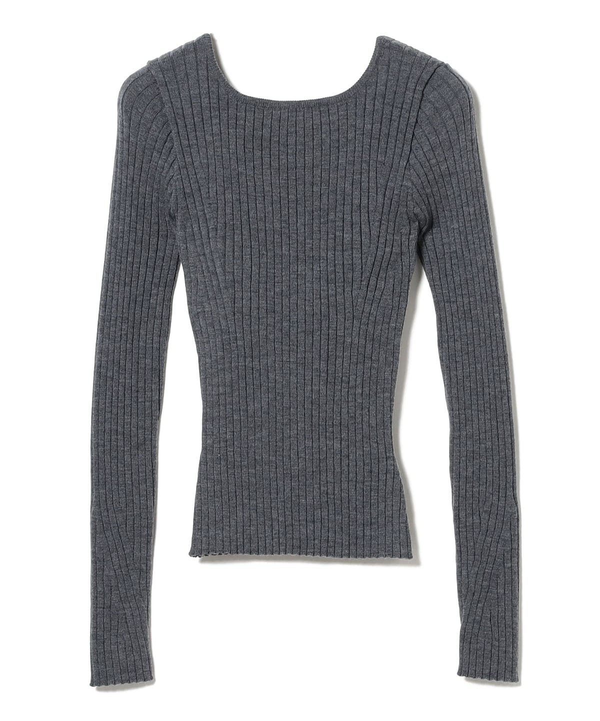 NICENICE MOMENT / RIB LS SHELL トップス WOMEN GREY S/A-C NICENICE MOMENT / RIB LS SHELL トップス WOMEN GREY S/A-C