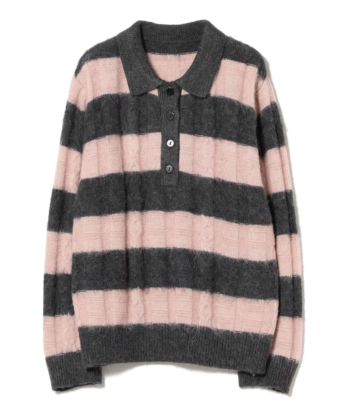 Ray BEAMS（レイ ビームス）ワイド ボーダー ポロ ニット（トップス