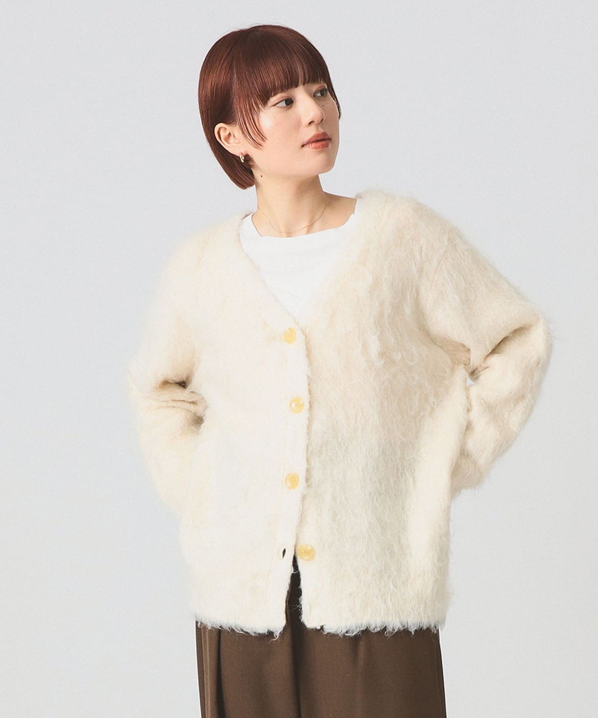 Ray BEAMS Ray BEAMS Shaggy V-neck Cardigan (Tops Cardigan) for