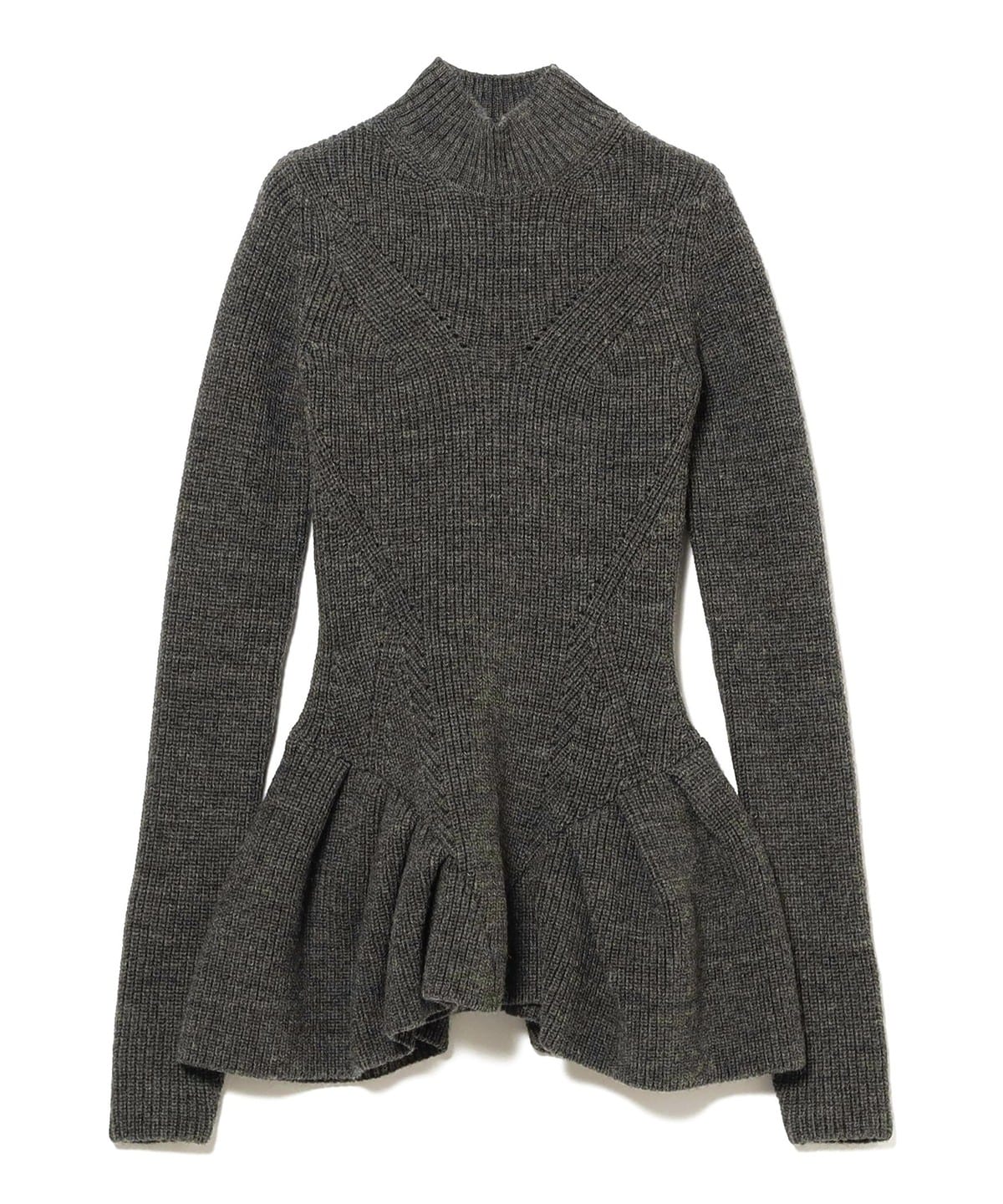JOHN LAWRENCE SULLIVAN ジョン ローレンスサリバン / RIBBED PEPLUM HI-NECK KNIT SWEATER トップス WOMEN GREY ONE SIZE JOHN LAWRENCE SULLIVAN ジョン ローレンスサリバン / RIBBED PEPLUM HI-NECK KNIT SWEATER トップス WOMEN GREY ONE SIZE