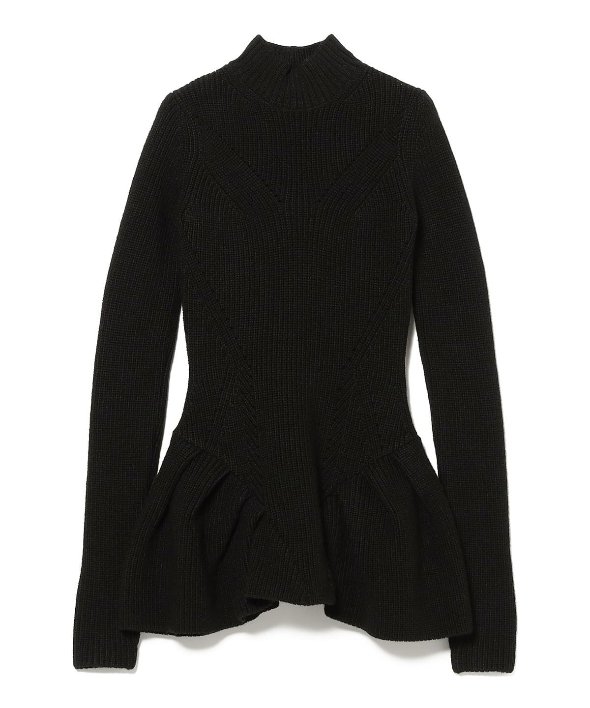 JOHN LAWRENCE SULLIVAN ジョン ローレンスサリバン / RIBBED PEPLUM HI-NECK KNIT SWEATER トップス WOMEN BLACK ONE SIZE JOHN LAWRENCE SULLIVAN ジョン ローレンスサリバン / RIBBED PEPLUM HI-NECK KNIT SWEATER トップス WOMEN BLACK ONE SIZE