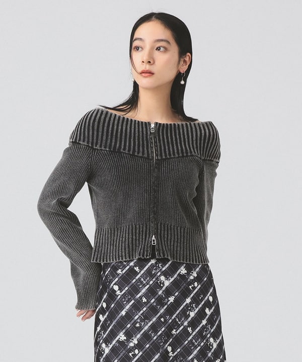 raygal ニットヴェールセット Ray BEAMS（レイ ビームス）モールフェード ジップ カーディガン