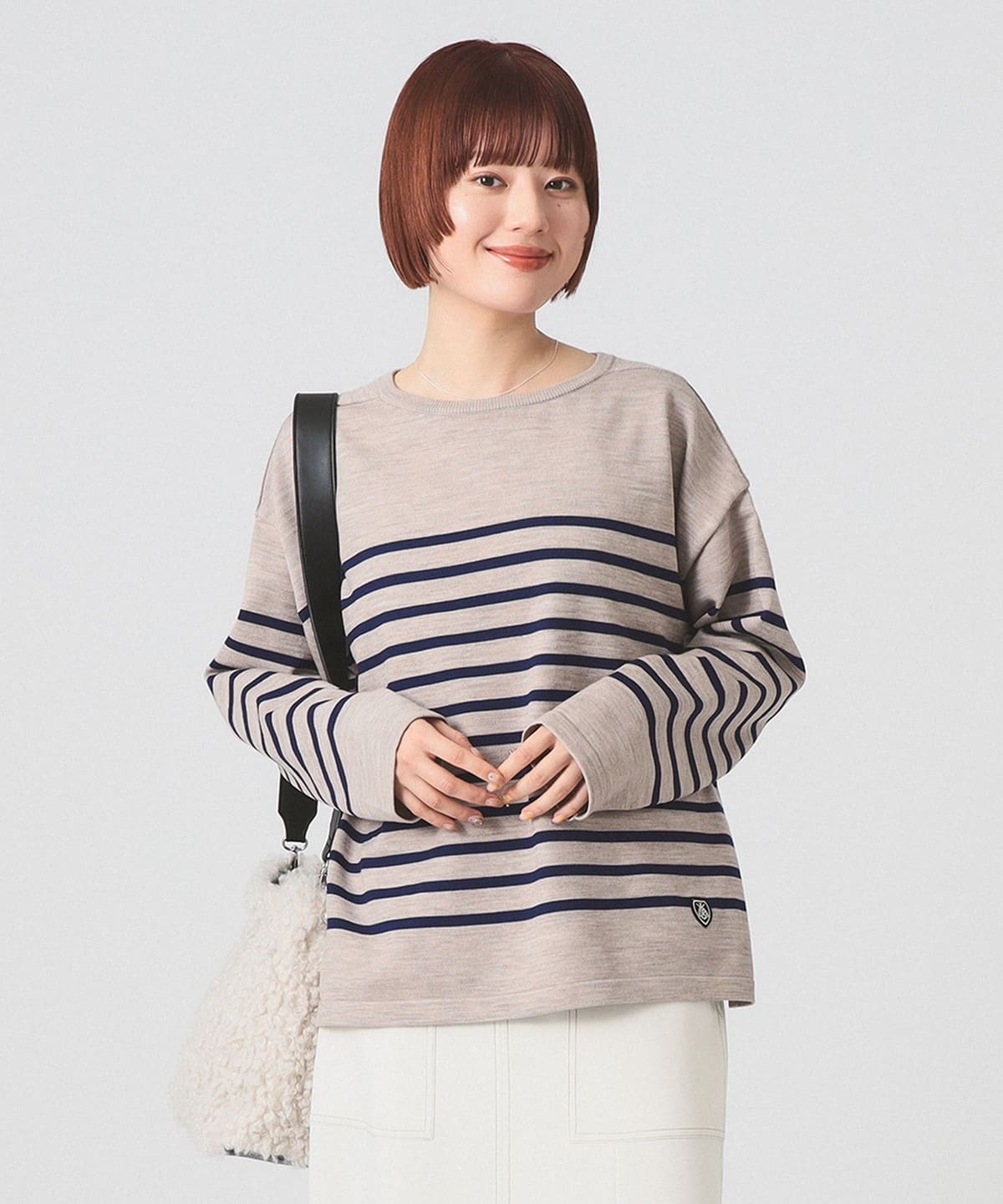 ORCIVAL オーシバル / ボートネック プルオーバー トップス WOMEN 1226 BEIGE*BLUE 1 ORCIVAL オーシバル / ボートネック プルオーバー トップス WOMEN 1226 BEIGE*BLUE 1