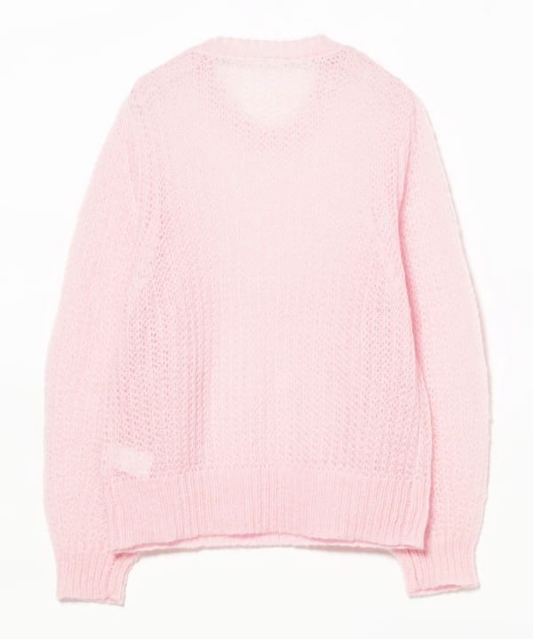 Ray BEAMS（レイ ビームス）モヘヤ タッチ シアー クルーネック ニット