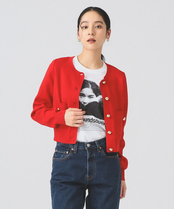 Ray BEAMS（レイ ビームス）メタル ボタン クルーネック