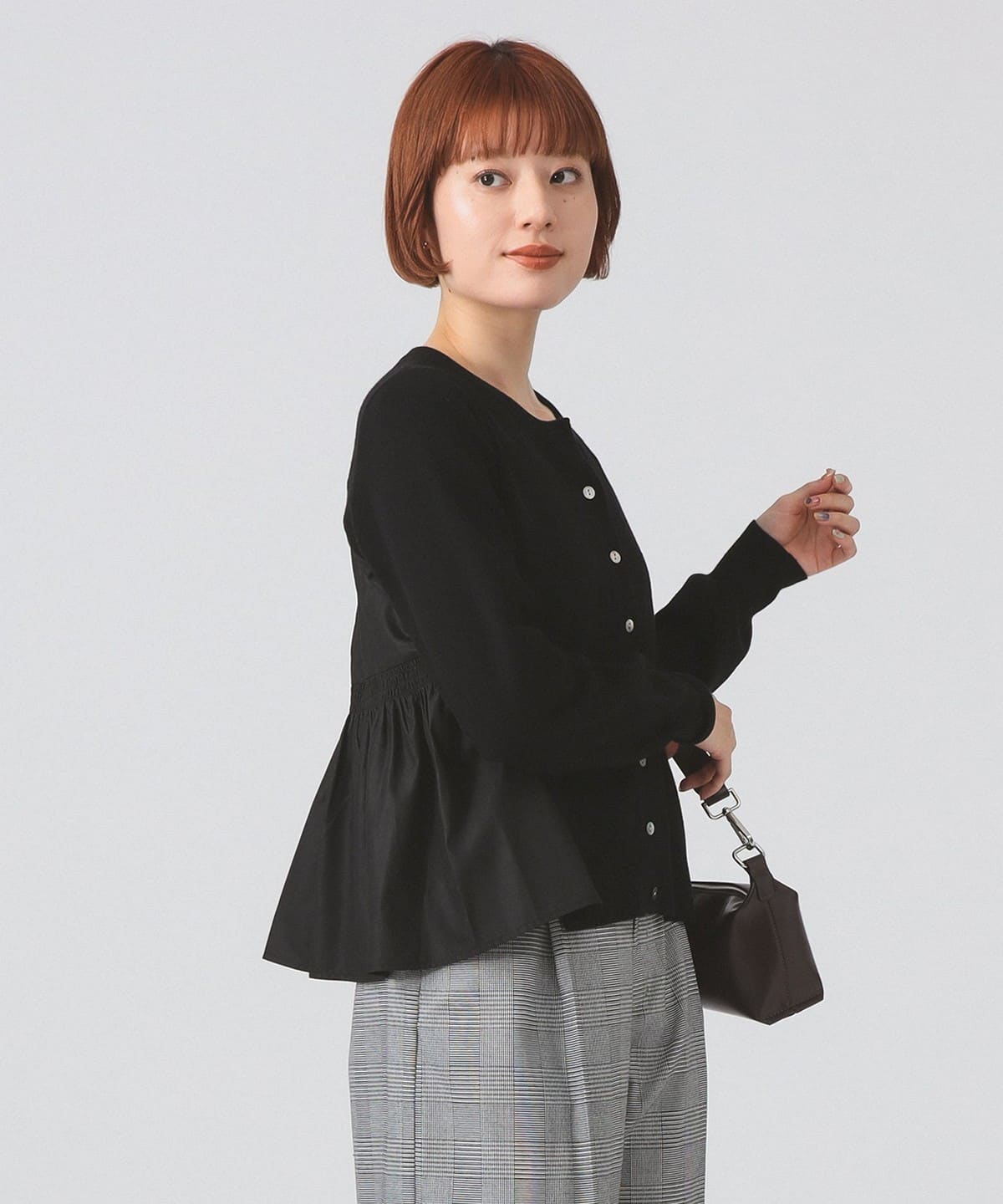 異素材 キリカエ カーディガン トップス WOMEN BLACK ONE SIZE 異素材 キリカエ カーディガン トップス WOMEN BLACK ONE SIZE