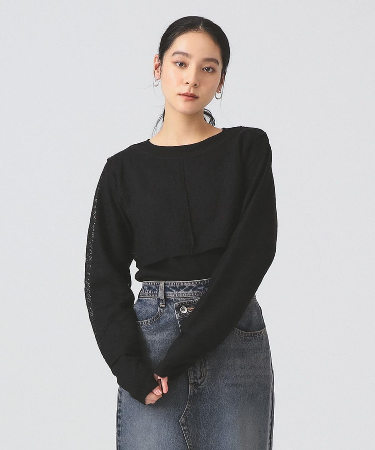 DOLCE&GABBANA THE NET ネット編み レイヤードプルオーバー