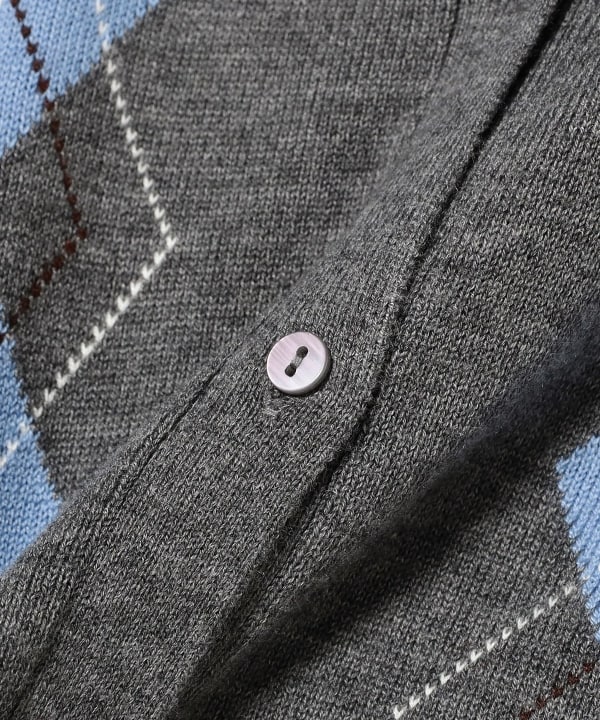 Ray BEAMS（レイ ビームス）アーガイル クルーネック カーディガン