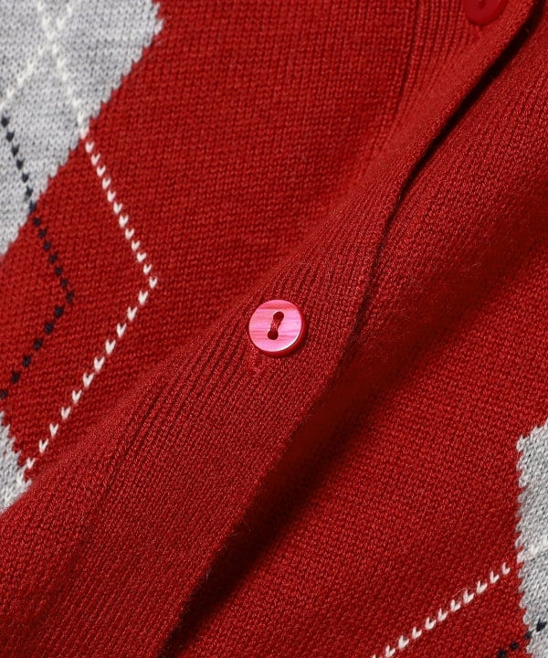 Ray BEAMS（レイ ビームス）アーガイル クルーネック カーディガン