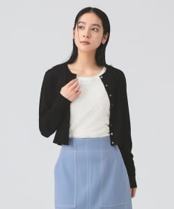 14ゲージ ショート丈 クルーネック カーディガン