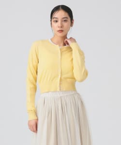 14ゲージ ショート丈 クルーネック カーディガン