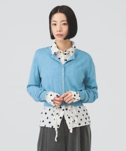 14ゲージ ショート丈 クルーネック カーディガン