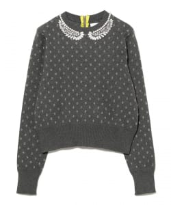 MUVEIL / パール襟 刺繍 プルオーバー