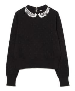 MUVEIL / パール襟 刺繍 プルオーバー