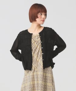 シアーシャーリング クルーネック カーディガン