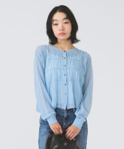 シアーシャーリング クルーネック カーディガン