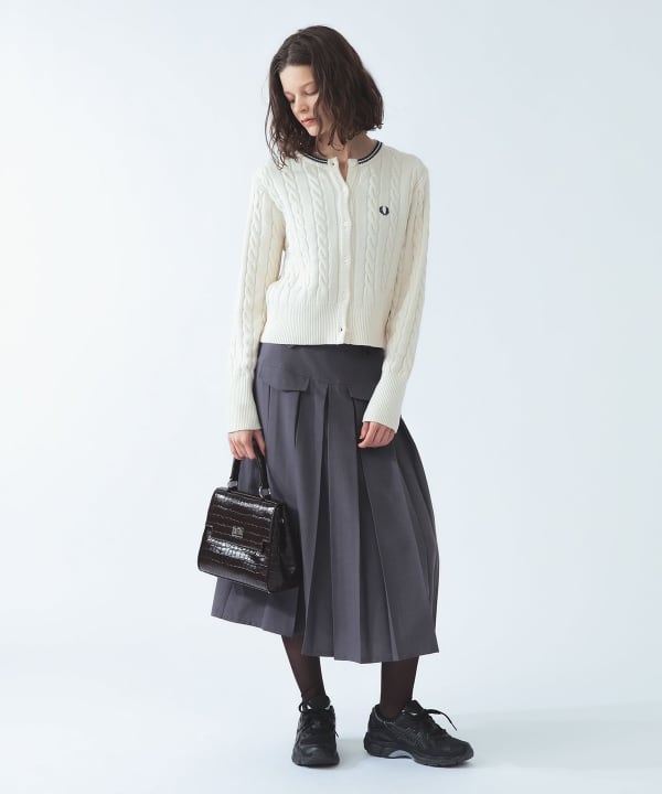 【+10%ポイントUP】【別注】FRED PERRY / ケーブル ニット カーディガン