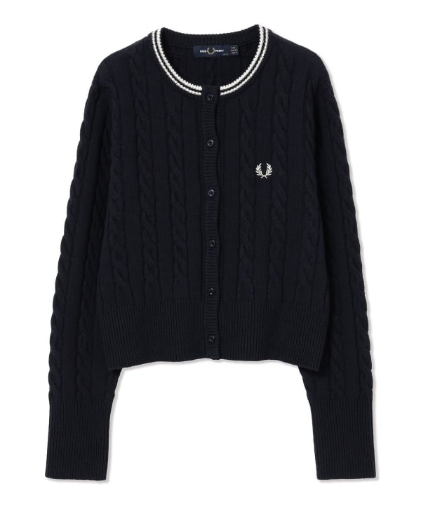 【+10%ポイントUP】【別注】FRED PERRY / ケーブル ニット カーディガン