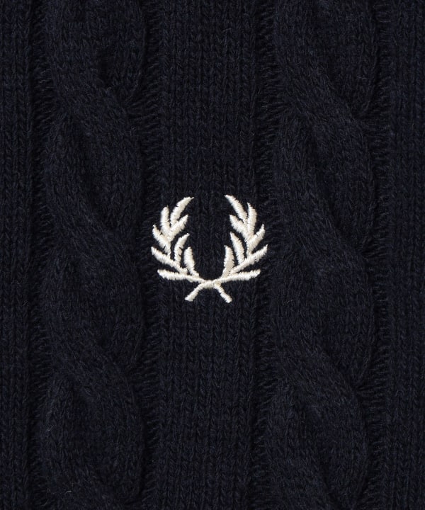 【+10%ポイントUP】【別注】FRED PERRY / ケーブル ニット カーディガン